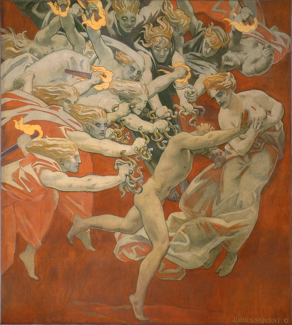 John Singer Sargent: Orestes Pursued by the Furies (1921) via Wikimedia Commons